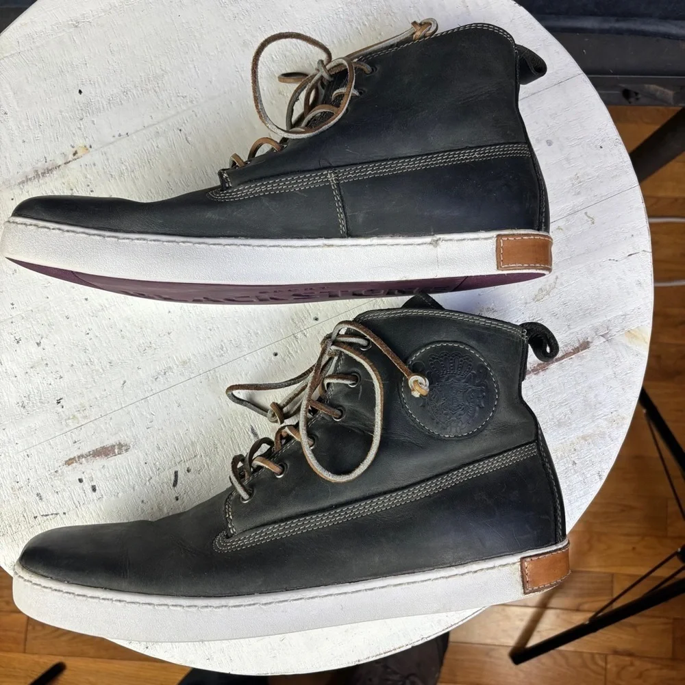 Blackstone Leather Boots Black and Brown Casual Design Sz EU 45